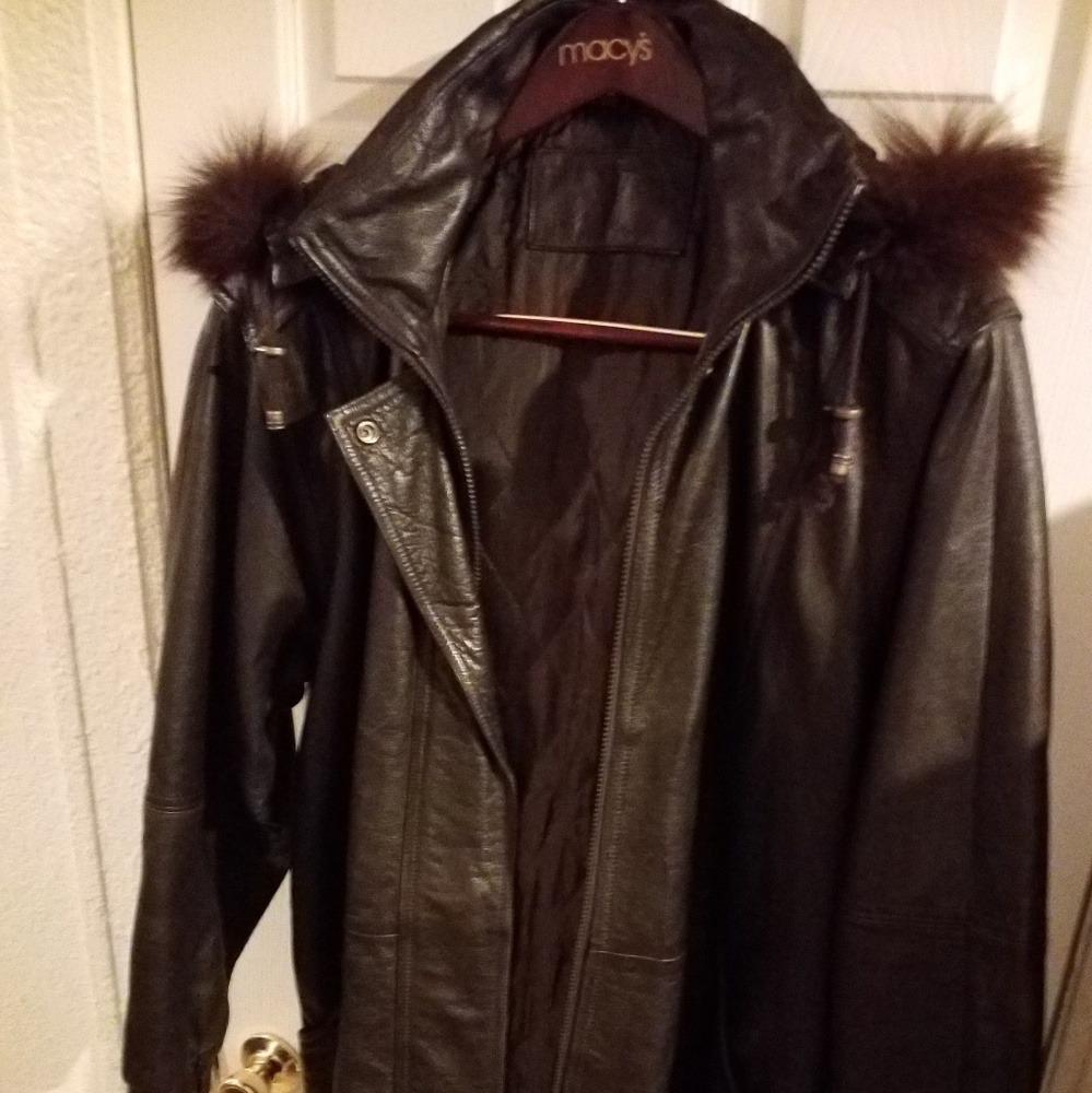 Jacqueline Ferrar brown fox fur Coat Womens Large
